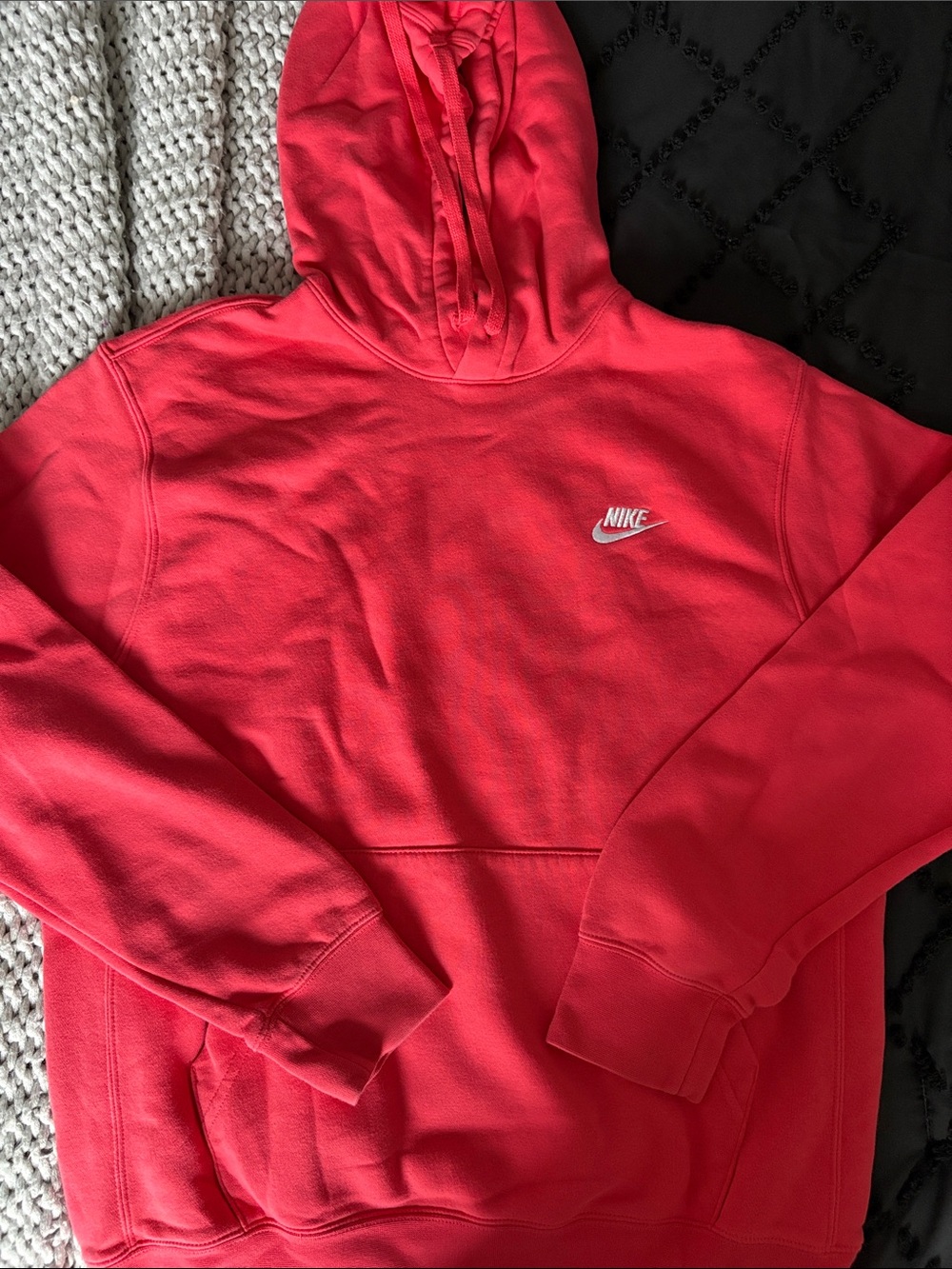 Nike Red Pullover Hoodie with White Swoosh